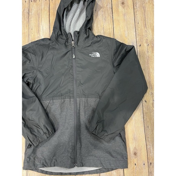 The North Face Boys Warm Storm Rain Jacket Black & Gray sz M 10/12 - Picture 3 of 14